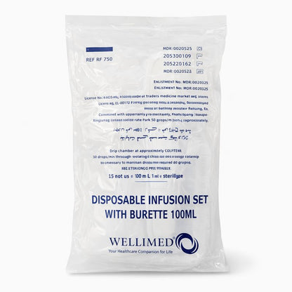 Disposable Infusion Set with Burette 100ml – Sterile IV Administration Set