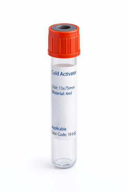 Cold Activator Vacuum Blood Collection Tube – Red Cap | 4ml | Pack of 100 | Laboratory Use